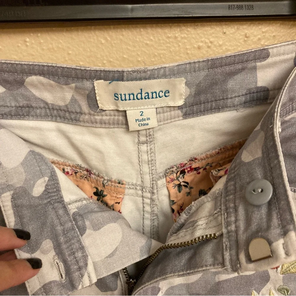 Sundance Gray Camouflage Pants with Floral Detail - Picture 10 of 11